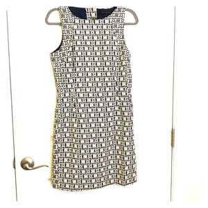 Banana republic navy/cream patterned dress